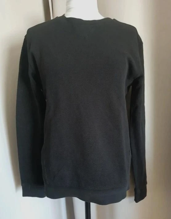 Suéter Zara homem preto texturizado gola redonda 38 – photo 2